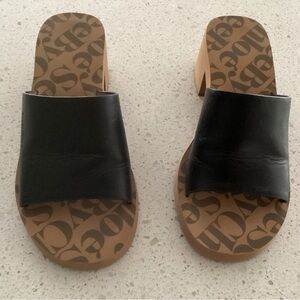 See By Chloe Black and Brown Leather Mules